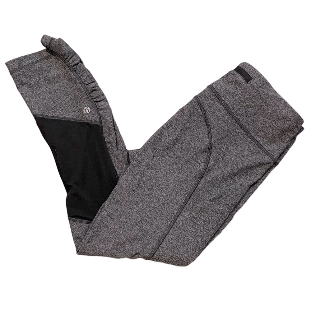 Lululemon high rise cropped running leggings grey size 6